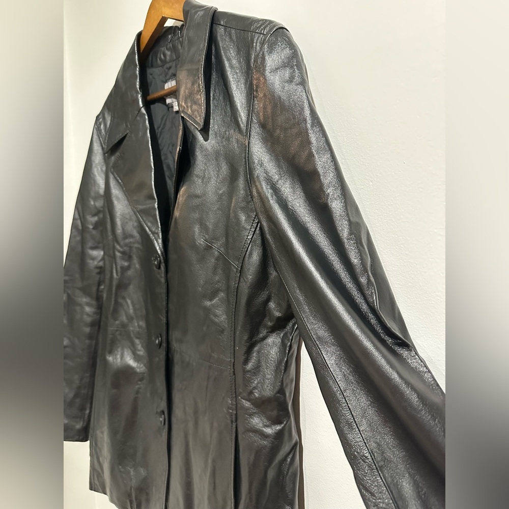 WILSONS‎ LEATHER Black 100% Leather Oversized Jacket Size XL - Picture 2 of 6